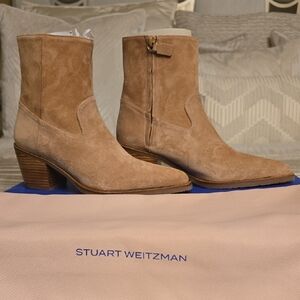Stuart Weitzman Camel Suede Ankle Boots